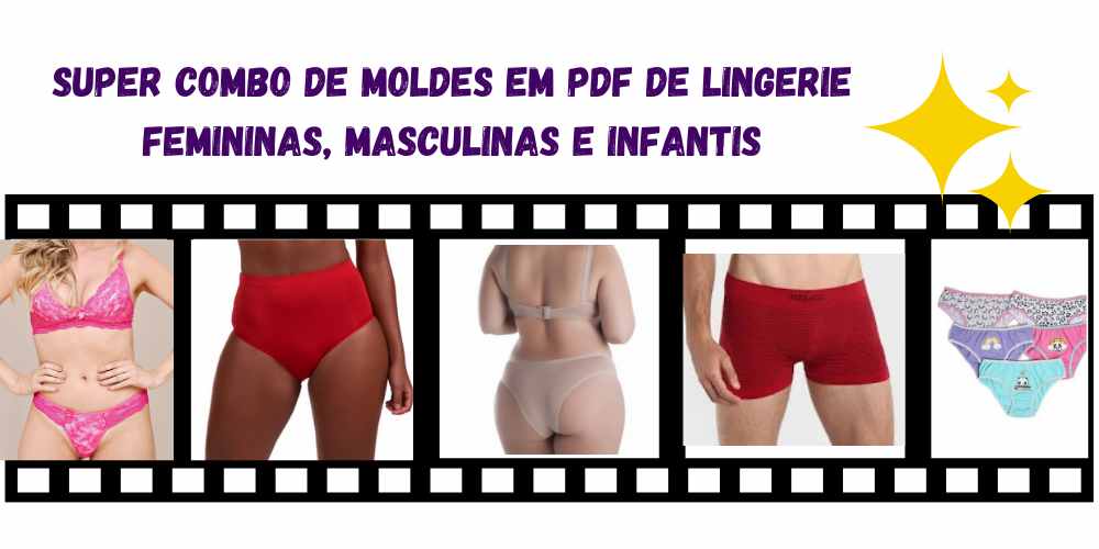 super combo de lingeries PDF femininas masculinas e infantis